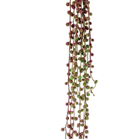 Plant Couture - Artificial Plants - Hanging String of Pearls 83cm Red & Green - Close Up 