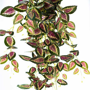 Plant Couture - Artificial Plants - Hanging Perilla Leaf Bush 130cm - Close Up 