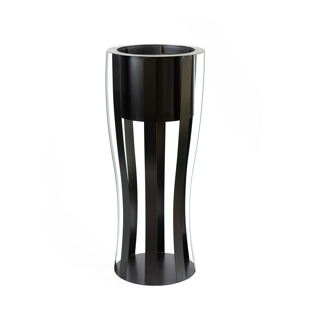 Plant Couture - Artificial Plant Pot - Metallic Ribbed Pot Round P/C