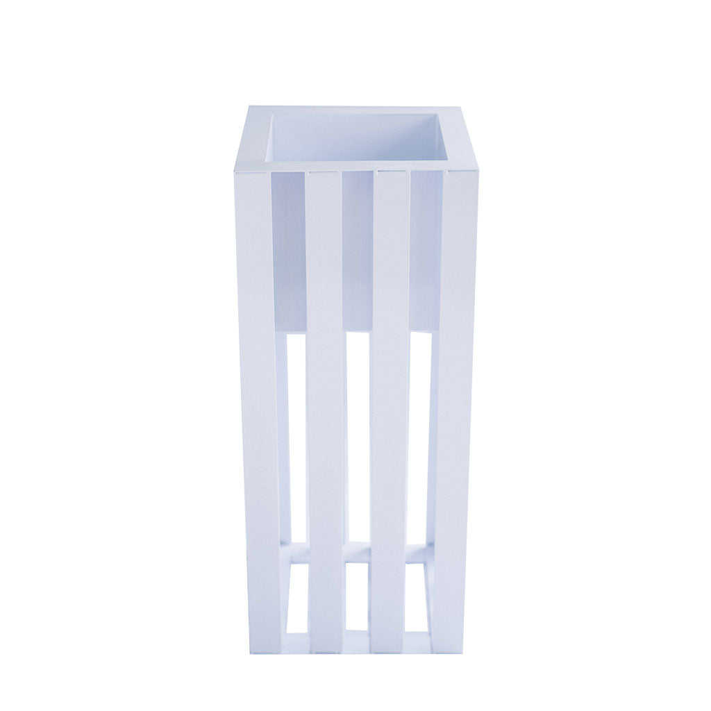 Plant Couture - Artificial Plant Pot - Metallic Ribbed Pot Square
