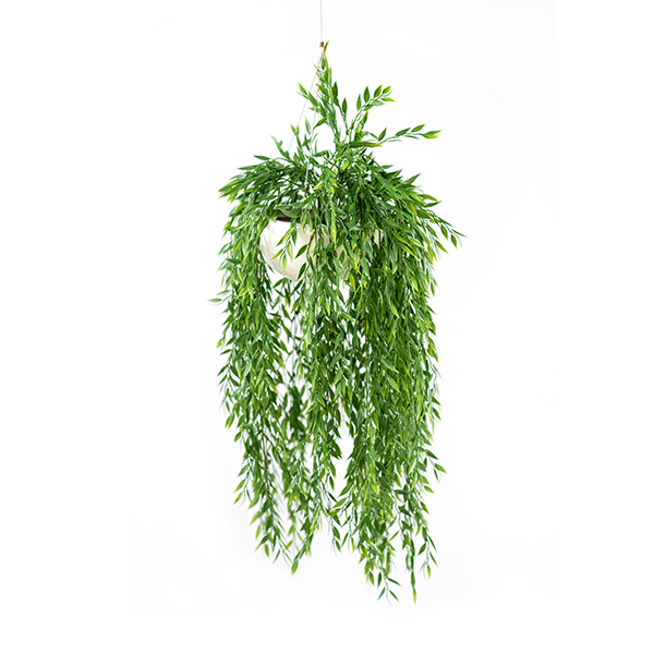 Plant Couture - Artificial Plant & Pot Combo - Valli Hanging Pot with Hanging Grass Bush - Closeup