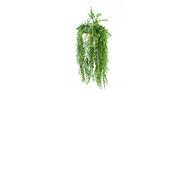 Plant Couture - Artificial Plant & Pot Combo - Valli Hanging Pot with Hanging Grass Bush